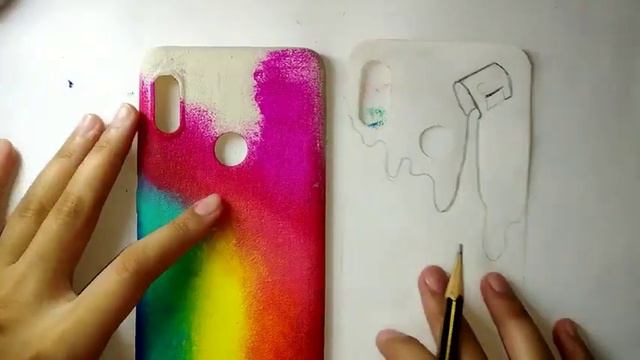 DIY Mobile Cover at home✌🏻| How to paint old phone cover | What to do with yellow phone cover? смотреть онлайн