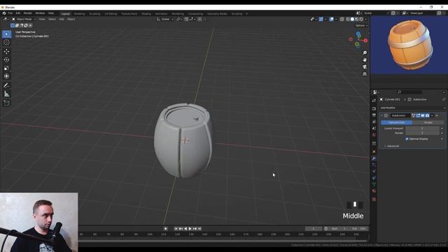 Как сделать бочку в Блендере | How To Make A Barrel In Blender 3D