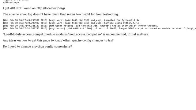 DevOps & SysAdmins: Serving a Python Page with Windows / Apache / Mod_WSGI? смотреть онлайн