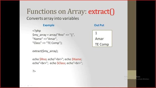 Arrays in PHP and Functions of PHP arrays смотреть онлайн