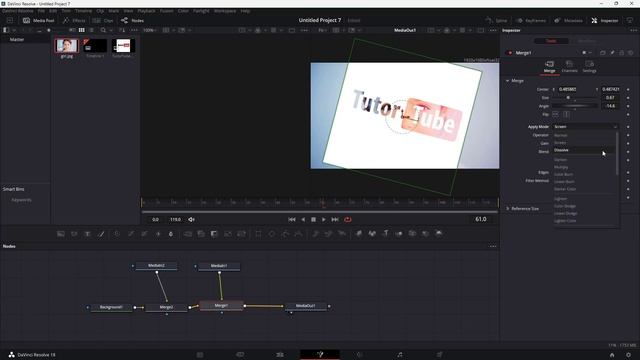Davinci Resolve Tutorial - Lesson 134 - Fusion Merge Node with Image смотреть онлайн