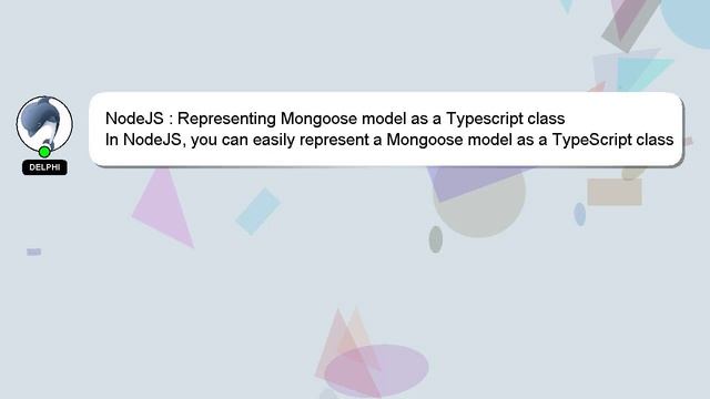 NodeJS : Representing Mongoose model as a Typescript class смотреть онлайн