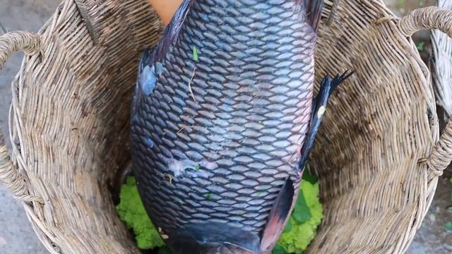 Survival skills-woman found cauliflower green with fish for cook & give to animals-Eating delicious смотреть онлайн