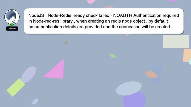 NodeJS : Node-Redis: ready check failed - NOAUTH Authentication required смотреть онлайн