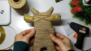 Простая поделка из джута бычок. Символ Нового года 2021. Новогодние поделки.DIY