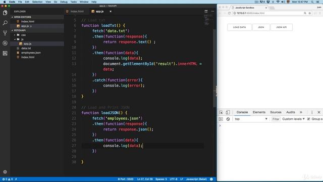 2 Fetch API Load Content from a JSON смотреть онлайн