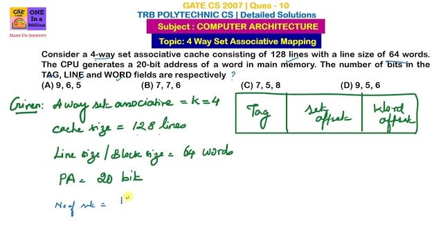 4 way Set Associative Mapping Cache Tamil / PG TRB ComputerScience / TRB Polytechnic CSE / PG TRB C смотреть онлайн
