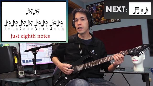 Rhythm Lesson for Metal Guitar - Counting 16th note variations смотреть онлайн