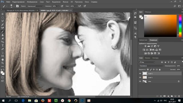 Добавляем цвет черно-белым фото смотреть онлайн