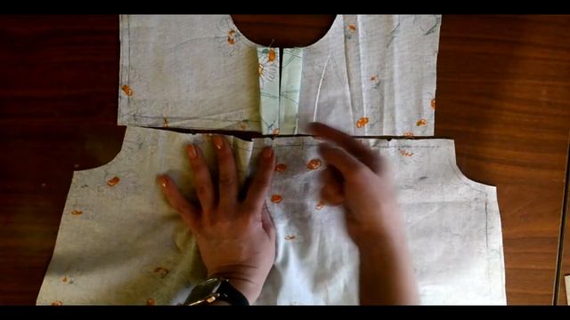 Шьём ночную сорочку на кокетке с рукавами из круга. Часть 2. Обработка кокетки. смотреть онлайн