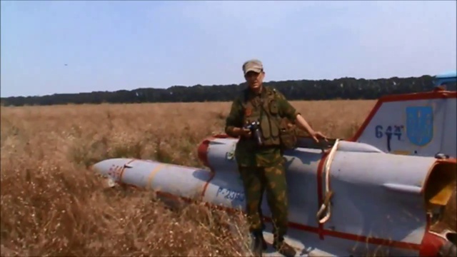 01.08.2014. Бойцы подразделения Мотороллы сбили украинский БПЛА ТУ-143 