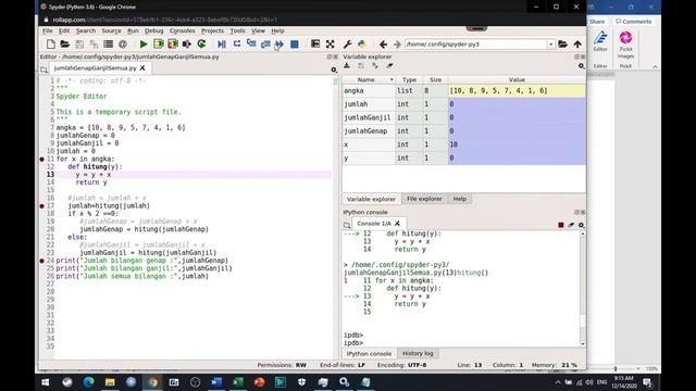 Mendebug dengan Breakpoint & Step into Function dengan Spyder Online смотреть онлайн