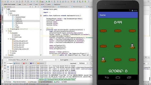 Whack A Mole android app demonstration смотреть онлайн