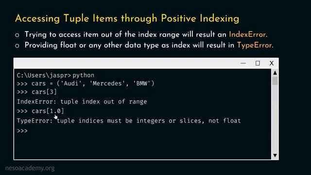 Accessing Tuple Items in Python смотреть онлайн
