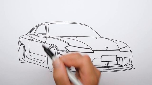 How to draw a car - Nissan Silvia S15 - Step by step смотреть онлайн