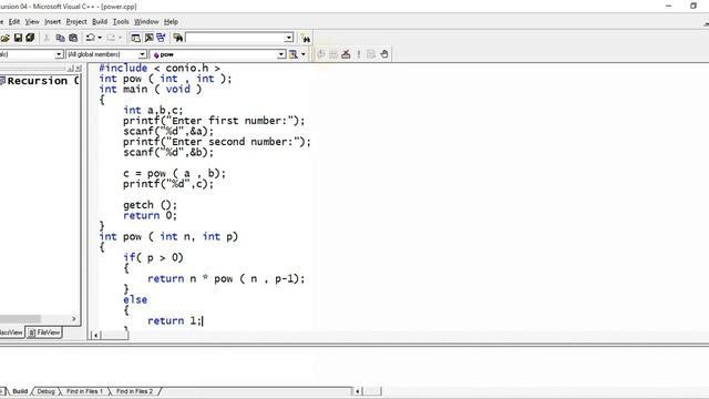 Recursion 04 calculate power first number raised power second смотреть онлайн