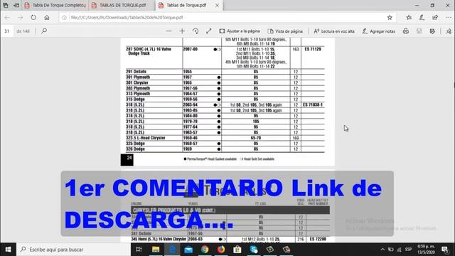 TABLA DE TORQUE PARA MOTORES GASOLINA y DIESEL 2020 ? MEGA - GRATIS ??? смотреть онлайн
