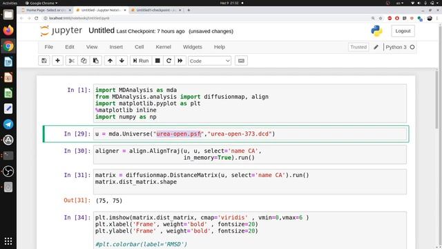 Pairwise RMSD analysis of a trajectory by using MDanalysis (Python) смотреть онлайн