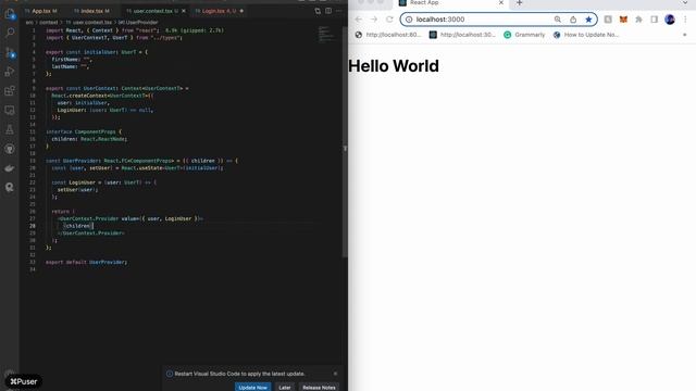 How to use React Context with TypeScript 2021 (Beginner Friendly) смотреть онлайн