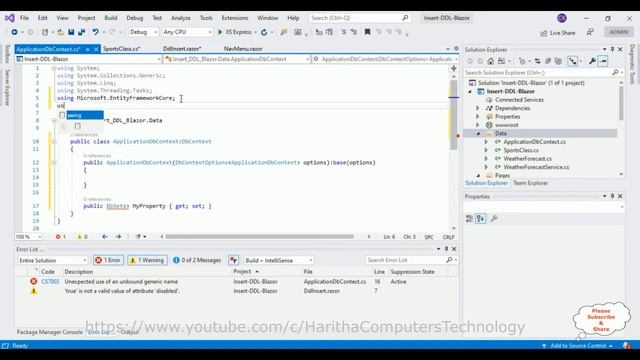 Blazor App asp net Core Insert Dropdown List Value VS2019 смотреть онлайн