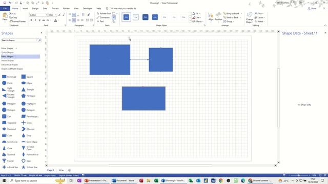 Microsoft Visio basic diagram, basic shapes and features. смотреть онлайн