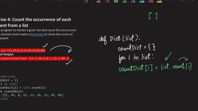 How to count the occurrence of each element from a List in PYTHON | CodePlot смотреть онлайн