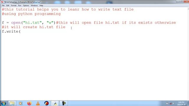Python code to write file example смотреть онлайн