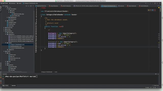 Laravel: Données de Test "Seed" des catégories смотреть онлайн