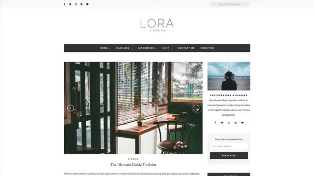 LORA – Clean & Personal WordPress Blog Theme смотреть онлайн