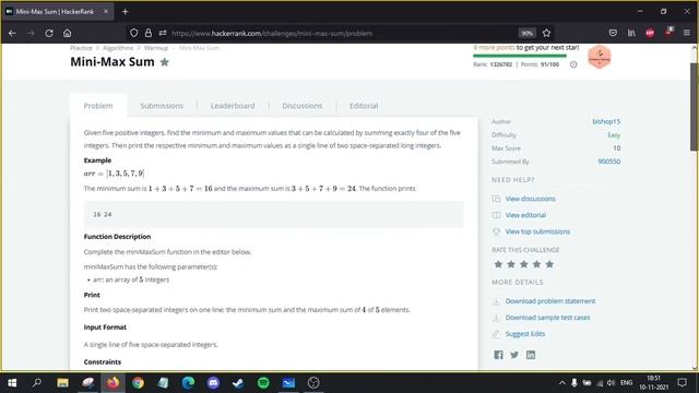 HackerRank: Mini-Max Sum Explained смотреть онлайн
