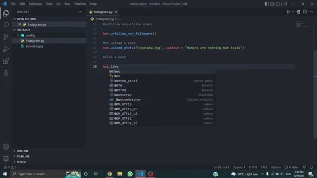 How to create a instagram bot using Python смотреть онлайн