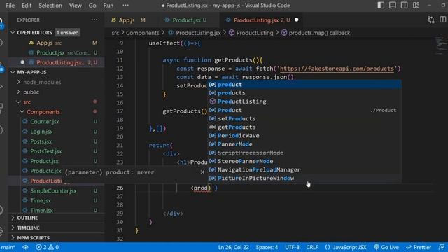 Product listing page with React JS ( useState , useEffect , fetch api ) смотреть онлайн