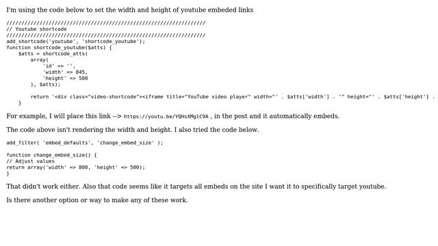 Wordpress: Setting youtube size in functions.php смотреть онлайн