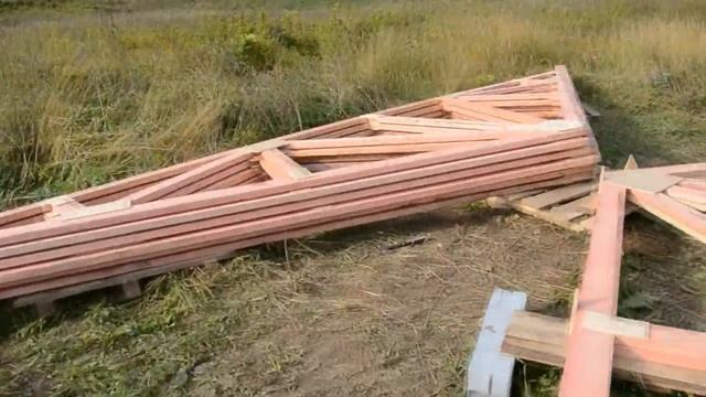 Сборка стропильных ферм крыши 8,5 м непосредственно на участке смотреть онлайн