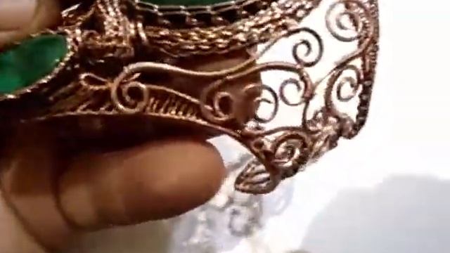 Браслет Медный с малахитом WireWrap ВикингКнит НА ЗАКАЗ смотреть онлайн