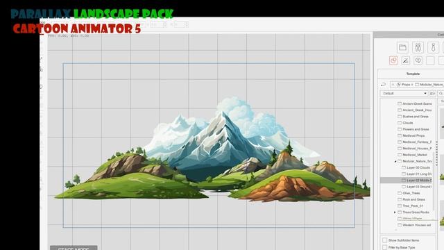 Parallax Landscape Pack: Clouds, Mountains, Hills, and Grass for Cartoon Animator 5 смотреть онлайн