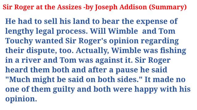 Sir Roger at the Assizes by Richard Steele | Summary, Exercise, MCQs|Class 12|Optional English| NEB смотреть онлайн