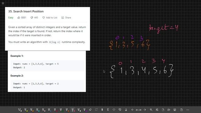 Search Insert Position - Leetcode 35 | Binary Search | Java Solution смотреть онлайн