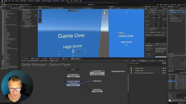 Unity 3D Playmaker Creating Flappy Birds - Adding High Score смотреть онлайн