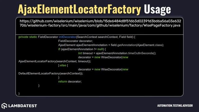 org openqa selenium support pagefactory AjaxElementLocatorFactory with examples смотреть онлайн