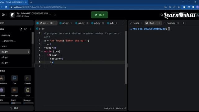 Python program to check whether the given no. is Prime or Not. смотреть онлайн