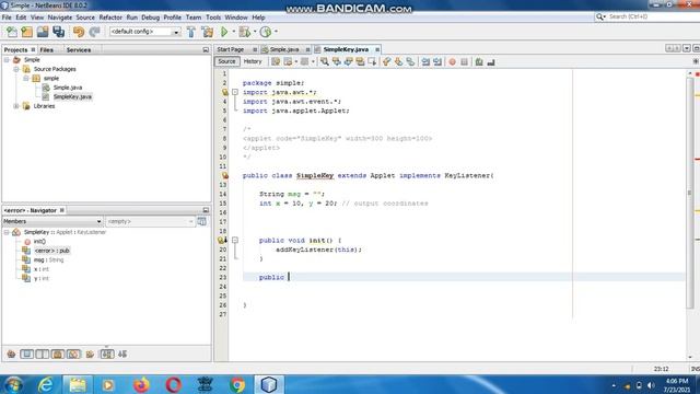 Java the complete Reference Ninth Edition (Chapter 24) Example (2) Handling Keyboard Events смотреть онлайн