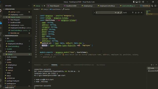 Users | Employees | Rest API | Node Express CRUD App | Visual Studio Code - Part 4 смотреть онлайн