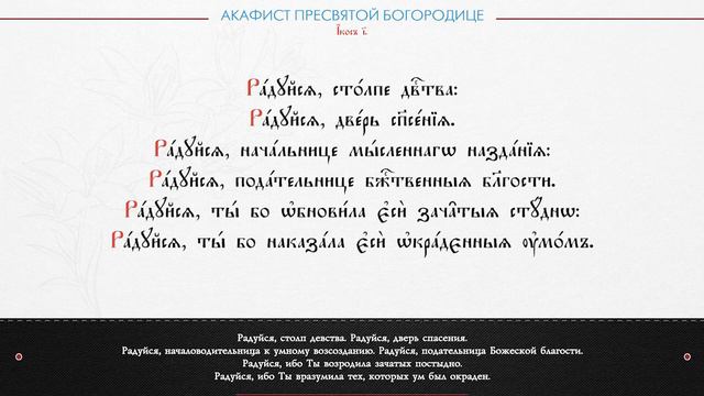 ● Акафист ПРЕСВЯТОЙ БОГОРОДИЦЕ. Часть 3.