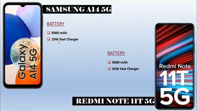 Samsung Galaxy A14 5G vs Redmi Note 11T 5G смотреть онлайн