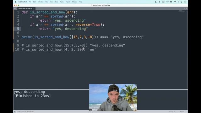 Codewars (Python?) | Sorted? yes? no? how? | kyu7 смотреть онлайн