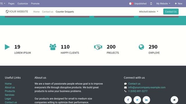 Counter Snippets Odoo, Counter Blocks Odoo смотреть онлайн