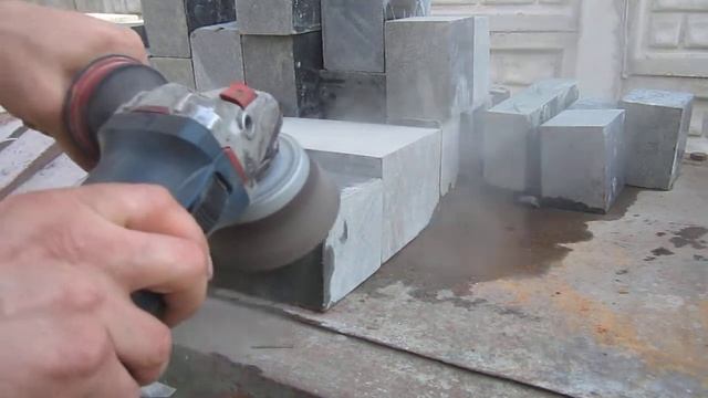 Шлифование кромки, углов, плоскости гранита, абразивной чашкой skorpio шарошка 102х76хM14 зерно С16 смотреть онлайн