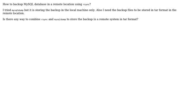 Ubuntu: How to remotely backup a MySQL database? смотреть онлайн