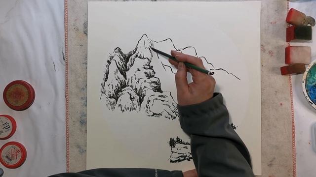 Chinese painting. Китайская живопись. пейзаж. горы. 古典山水畫. смотреть онлайн